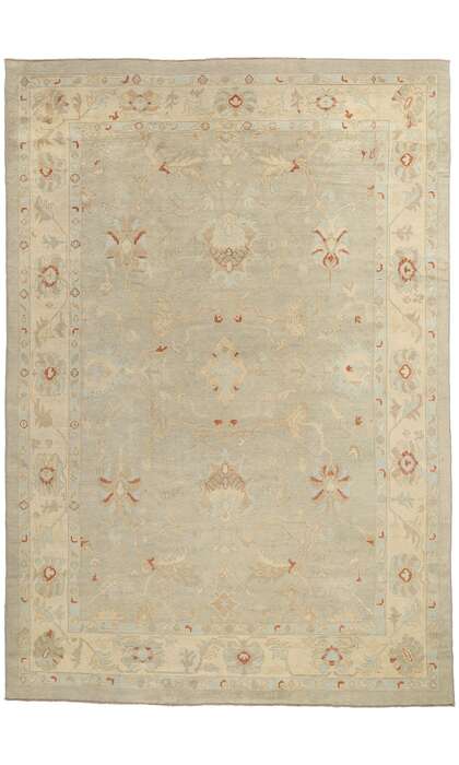 10 x 15 Modern Earth-Tone Turkish Oushak Rug 50864