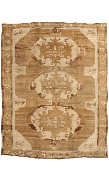 9 x 12 Vintage Earth-Tone Turkish Kars Rug 77709