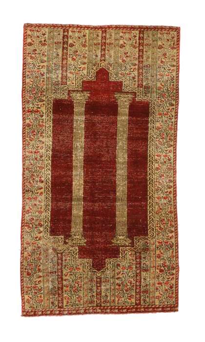 2 x 4 Antique Turkish Prayer Rug 51566