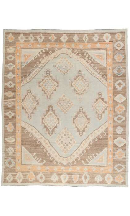 11 x 13 Modern Earth-Tone Turkish Oushak Rug 53603