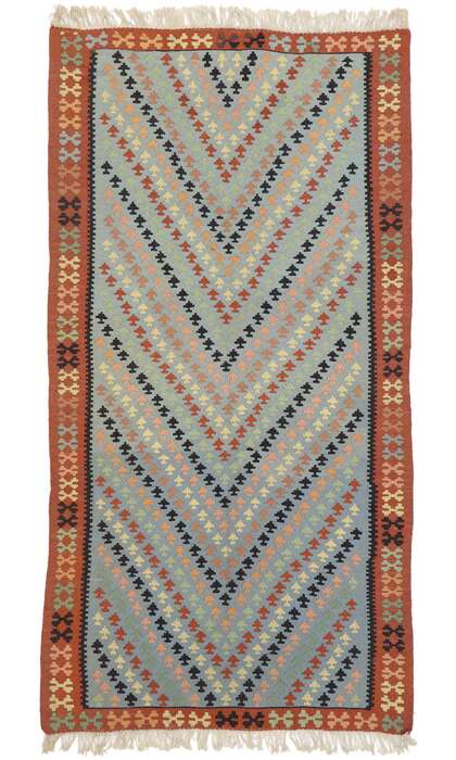 3 x 7 Vintage Persian Shiraz Kilim Rug 77808