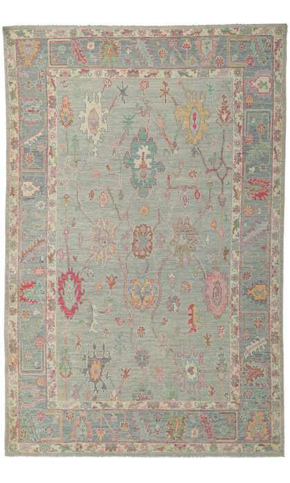 6 x 9 Colorful Oushak Rug 80890