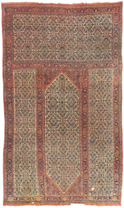 11 x 18 Antique Persian Bijar Triclinium Rug 78659