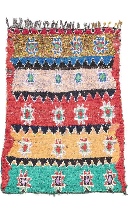 5 x 6 Vintage Boucherouite Moroccan Rag Rug 20457