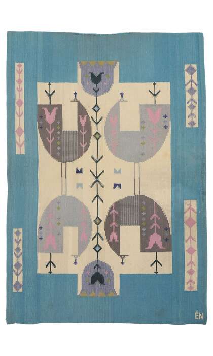4 x 6 Eva Nemeth Vintage Swedish Scandinavian Tapestry 78731