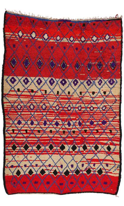 7 x 10 Vintage Red Moroccan Azilal Rug 21771