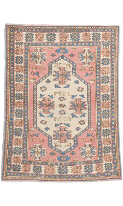 6 x 8 Vintage Pink Persian Hamadan Rug 53944