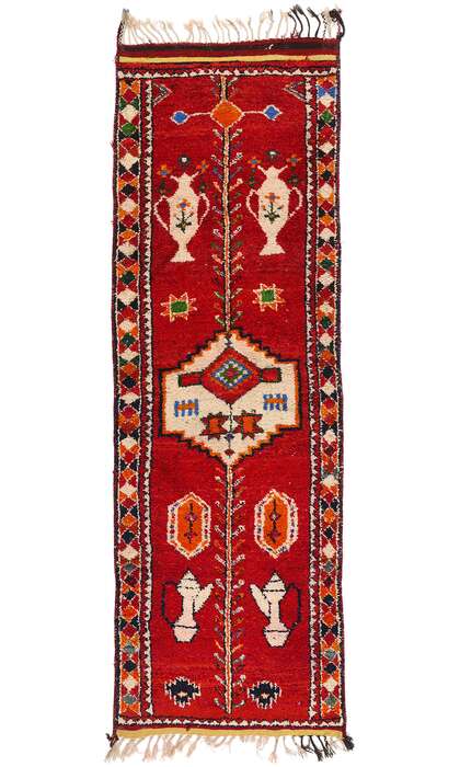 3 x 11 Vintage Red Kurdish Rug Runner 53905