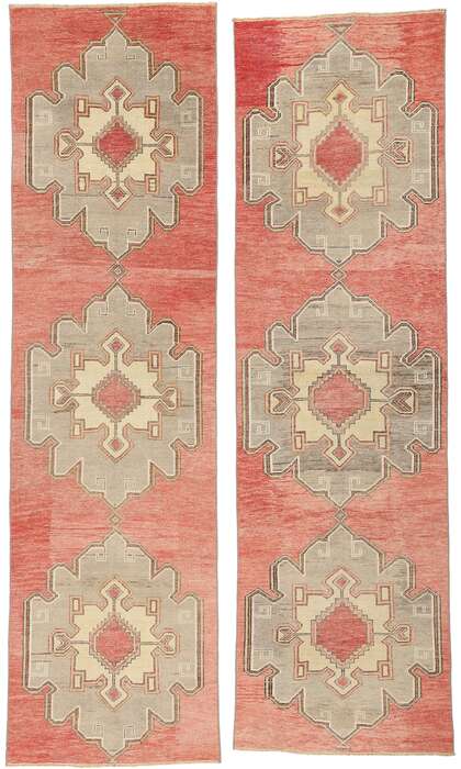 3 x 11 Vintage Red Turkish Oushak Rug 53915 Matching Carpet Runners