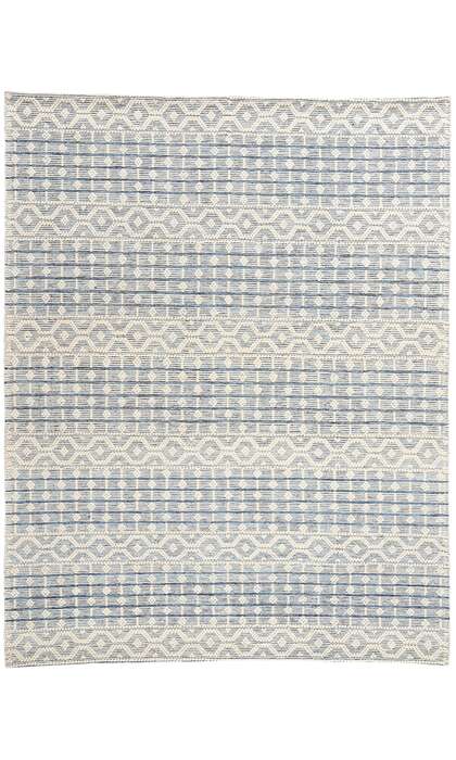 8 x 10 Moroccan Blue Textured High-Low Kilim Rug 31034