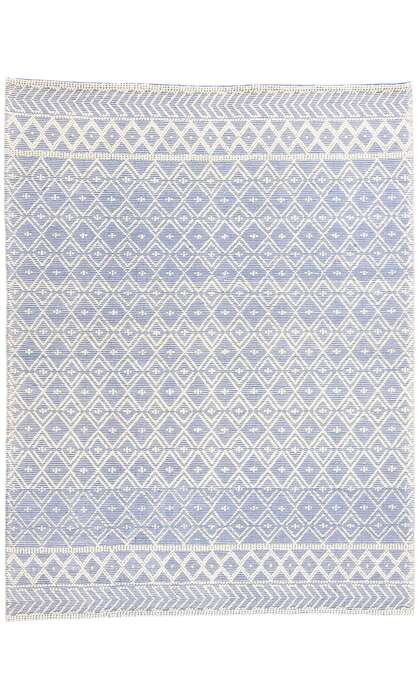 8 x 10 Moroccan Blue Textured High-Low Kilim Rug 31026