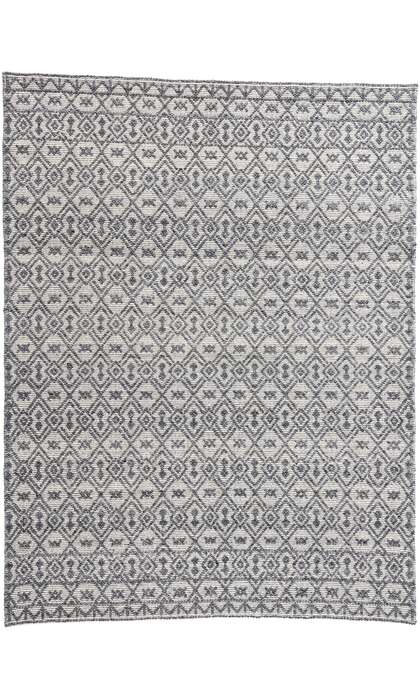 8 x 11 Moroccan Gray Textured High-Low Kilim Rug 31030