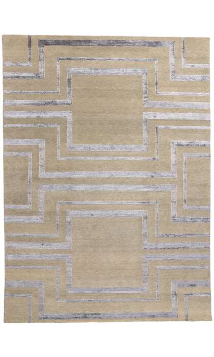 9 x 12 Transitional High-Low Wool and Silk Rug 31008