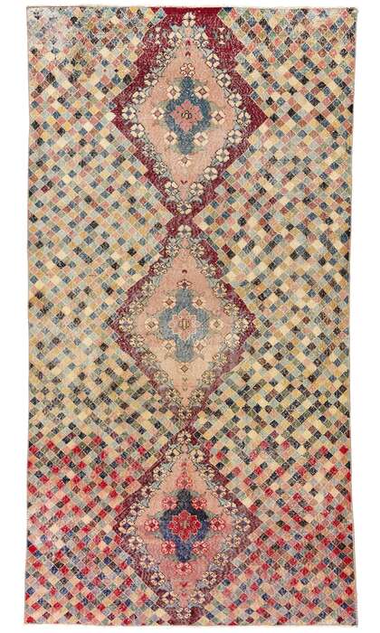 5 x 9 Zeki Muren Distressed Vintage Turkish Sivas Rug 53336