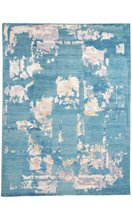 9 x 12 Blue Contemporary Abstract Rug 31043