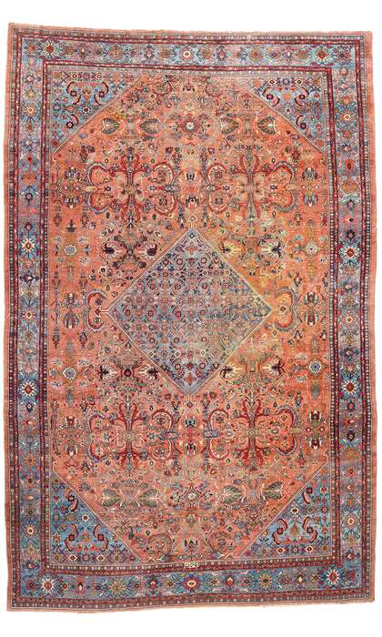 10 x 17 Signed Antique Persian Sultanabad Rug 90020