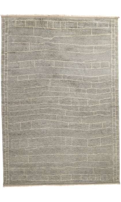 10 x 14 Modern Gray Bauhaus Moroccan Rug 31303