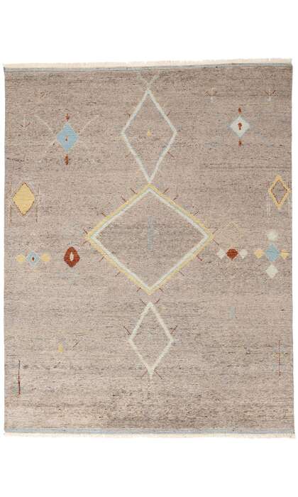 9 x 12 Modern Tribal Gray Moroccan Rug 31293