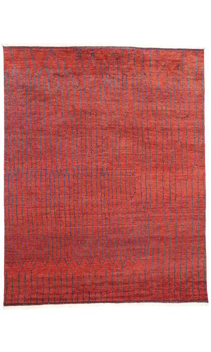 9 x 12 Crimson Enchantment Abstract Moroccan Rug 31295