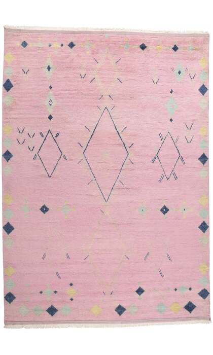 10 x 14 Modern Tribal Boho Pink Moroccan Rug 31306