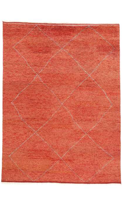 9 x 12 Modern Red Moroccan Rug 31266