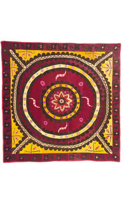8 x 8 Antique Uzbek Suzani Tapestry 78843