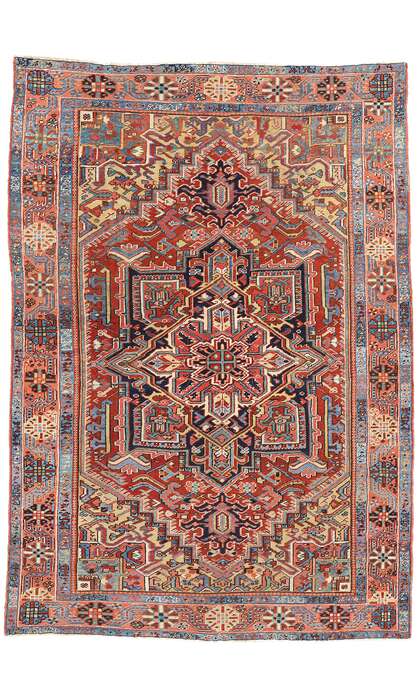 8 x 11 Antique Persian Heriz Rug 90007