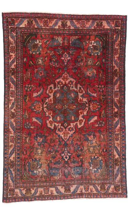 4 x 7 Distressed Antique Persian Bakhtiari Rug 77685