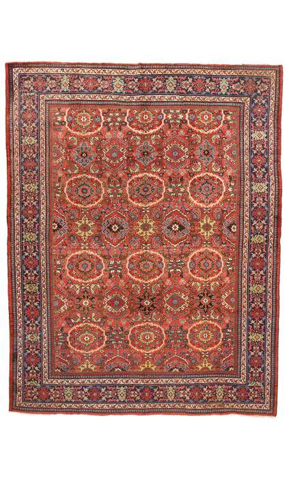 11 x 14 Antique Red Persian Mahal Rug 90029