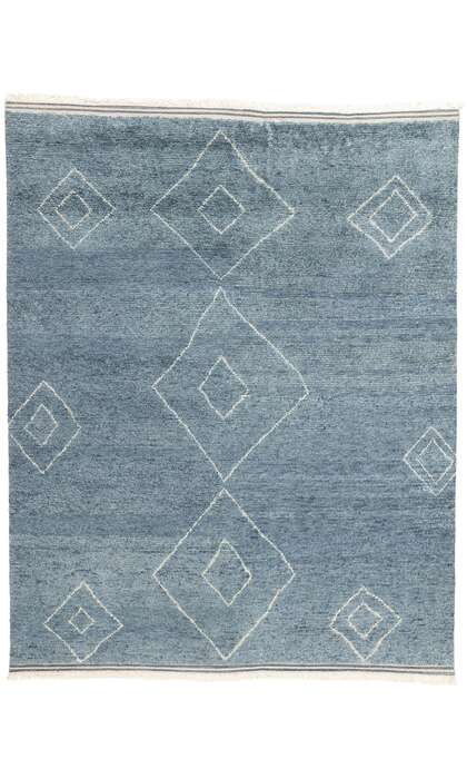 8 x 10 Azure Oasis Modern Boho Blue Moroccan Rug 31204