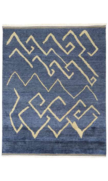 8 x 10 Azure Cascade Modern Tribal Blue Moroccan Rug 31207