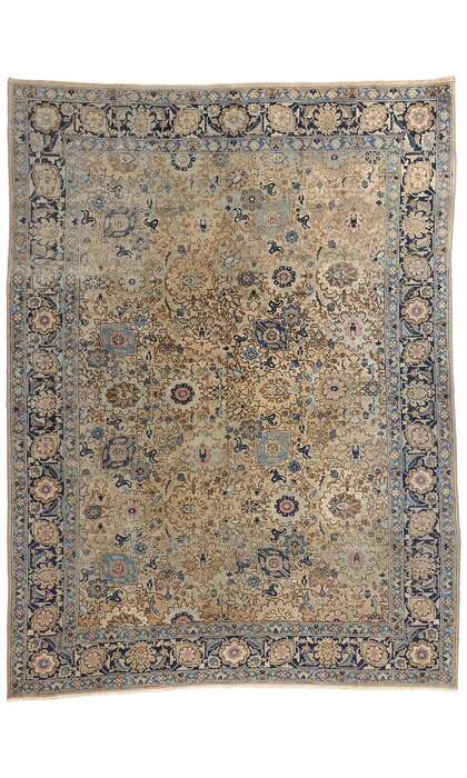 7 x 10 Distressed Antique Persian Tabriz Rug 90000