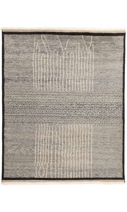 8 x 10 Dusk Lines Modern Bauhaus Gray Moroccan Rug 31206