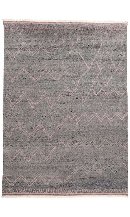 9 x 12 Blushing Midnight Modern Gray Moroccan Rug 31272