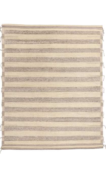 8 x 10 Linear Drift Organic Modern Striped Moroccan Rug 31210