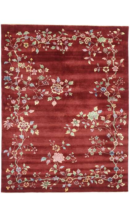 9 x 12 Modern Red Chinese Art Deco Rug 31098