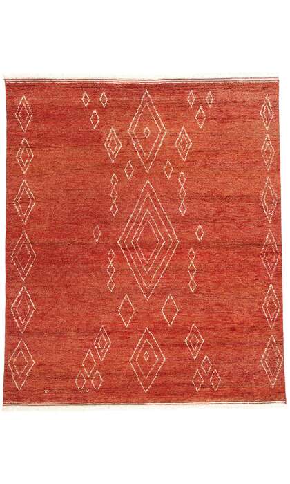 8 x 10 Crimson Desert Oasis Modern Red Moroccan Rug 31215