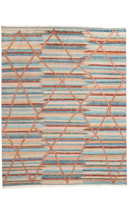 9 x 12 Sahara Echoes Striped Modern Moroccan Rug 31305