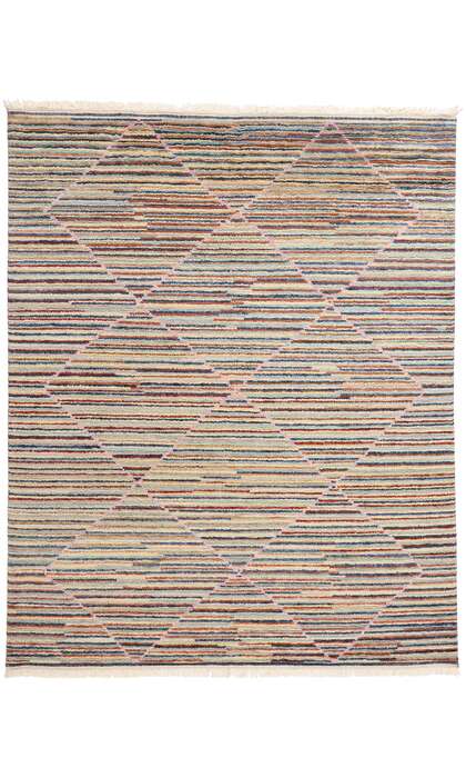 8 x 10 Striated Harmony Modern Boho Striped Moroccan Rug 31225