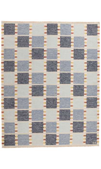 9 x 12 Scandinavian Modern Swedish Inspired Kilim Rug 31124