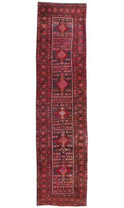 3 x 14 Vintage Persian Heriz Rug Runner 78917