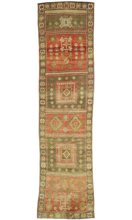 4 x 15 Vintage Turkish Oushak Rug Runner 52770