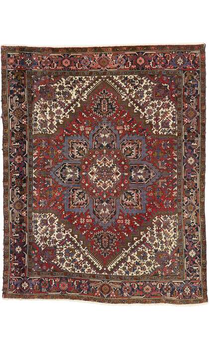 7 x 8 Vintage Persian Heriz Rug 74698