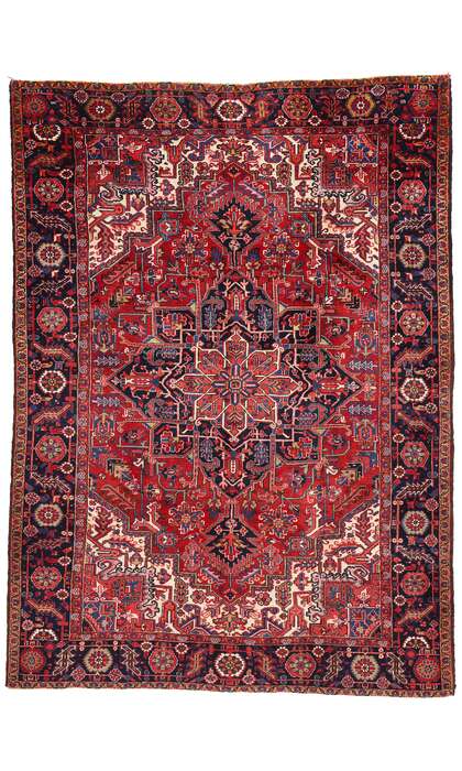 8 x 12 Vintage Persian Heriz Rug 90008