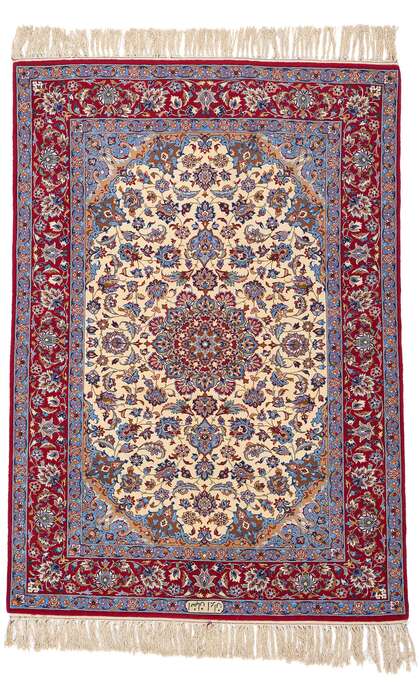 4 x 5 Vintage Persian Isfahan Rug 78924