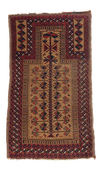 2 x 4 Antique Afghan Baluch Prayer Rug 78988