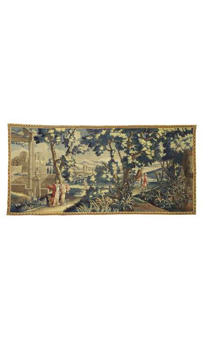 7 x 14 Antique French Aubusson Tapestry 77237