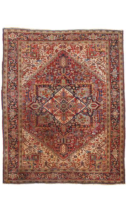 10 x 12 Antique Persian Heriz Rug 78967