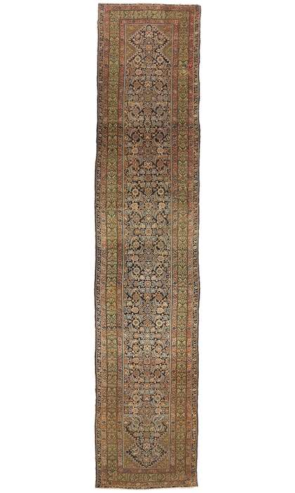 3 x 17 Distressed Antique Persian Malayer Rug Runner 76793