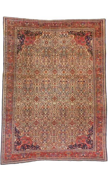 9 x 11 Antique Persian Farahan Rug 74980